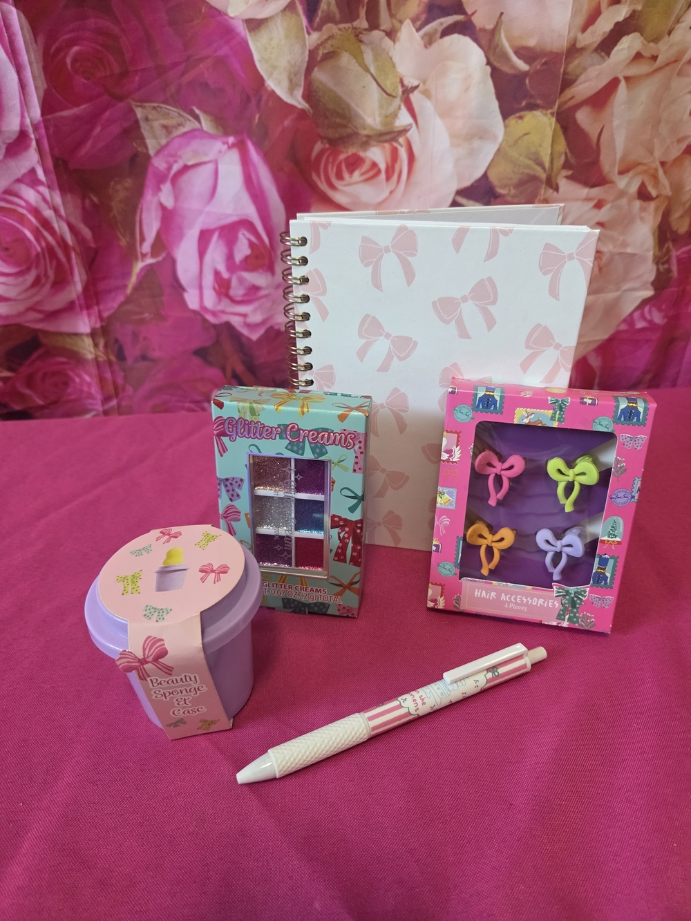Cute Pastel Stationery & Hair Accessory Set